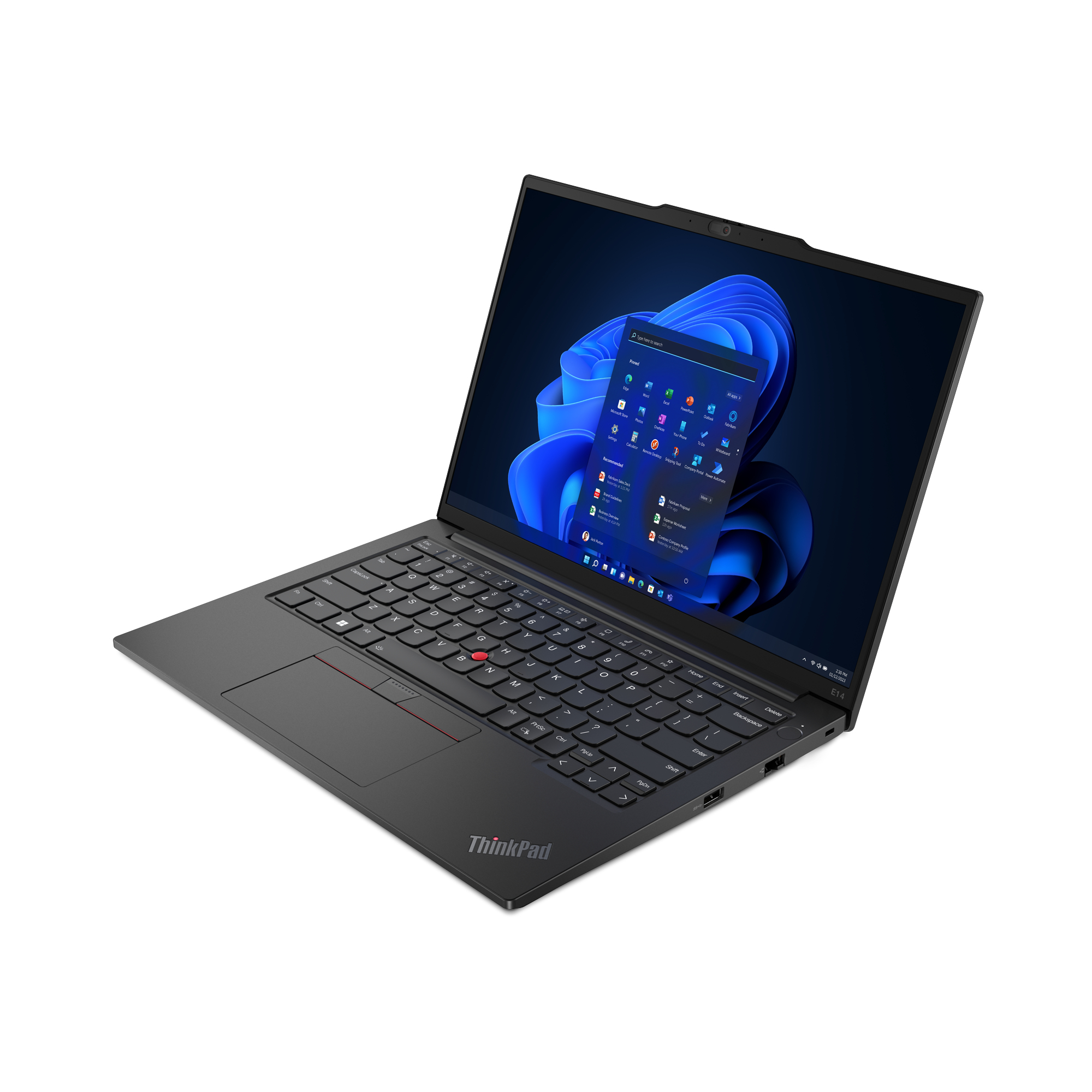 Lenovo ThinkPad E14 Gen 5 (AMD) AMD Ryzen™ 5 PRO 7530U Laptop 35,6 cm (14") WUXGA 16 GB DDR4-SDRAM 512 GB SSD Wi-Fi 6 (802.11ax) Windows 11 Pro Duits Zwart - Afbeelding 2