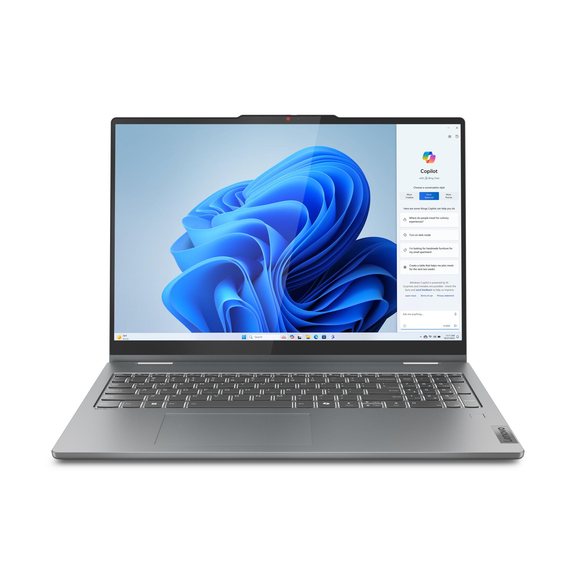 Lenovo IdeaPad 5 2-in-1 16IRU9 Intel Core 7 150U Hybride (2-in-1) 40,6 cm (16") Touchscreen WUXGA 16 GB LPDDR5x-SDRAM 512 GB SSD Wi-Fi 6E (802.11ax) Windows 11 Home Duits Grijs
