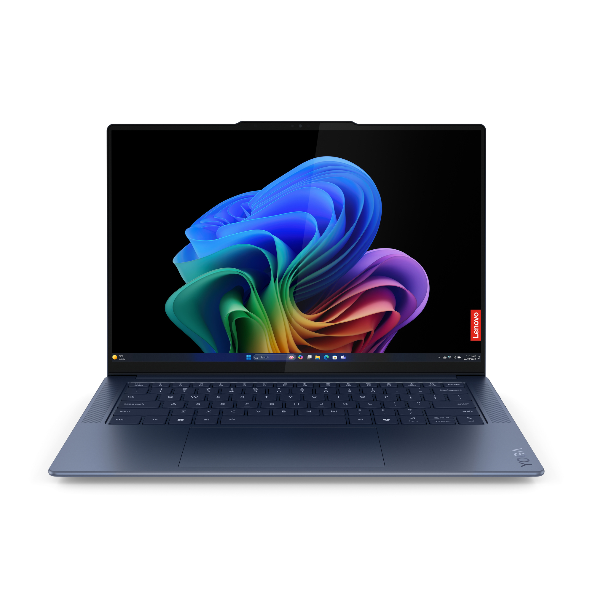 Lenovo Yoga Slim 7 14Q8X9 Copilot+ PC Qualcomm Snapdragon X1E-78-100 Laptop 36,8 cm (14.5") Touchscreen 3K 16 GB LPDDR5x-SDRAM 1 TB SSD Wi-Fi 7 (802.11be) Windows 11 Home Duits Blauw