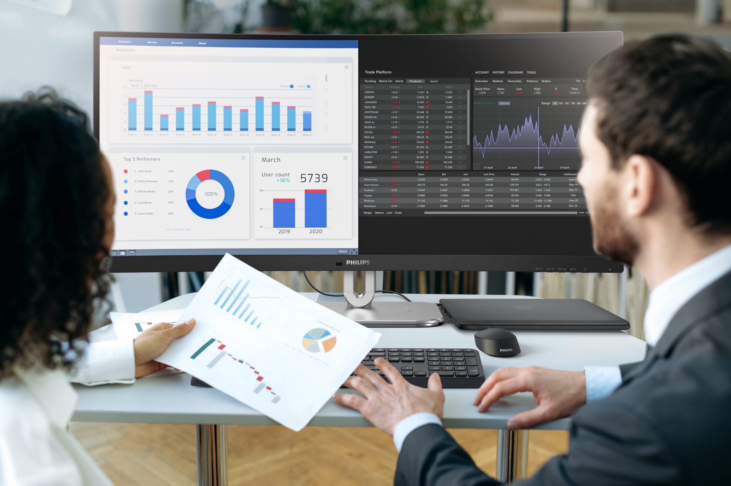 Philips 5000 series 34B2U5600C/00 computer monitor 86,4 cm (34") 3440 x 1440 Pixels Dual QHD LCD Grijs - Afbeelding 6