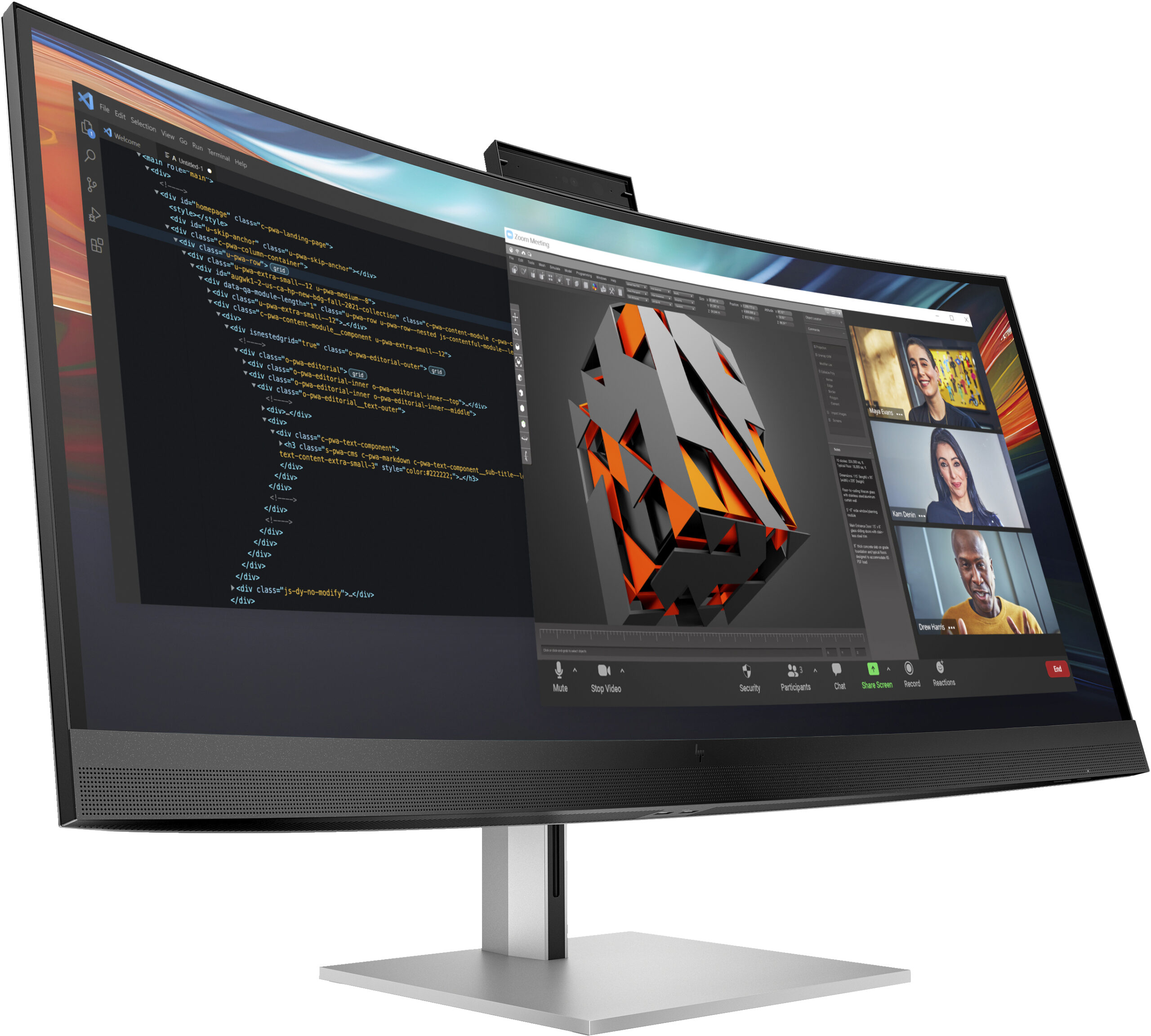 HP Serie 7 Pro 39,7 inch 5K2K Conferencing Monitor-740pm - Afbeelding 2