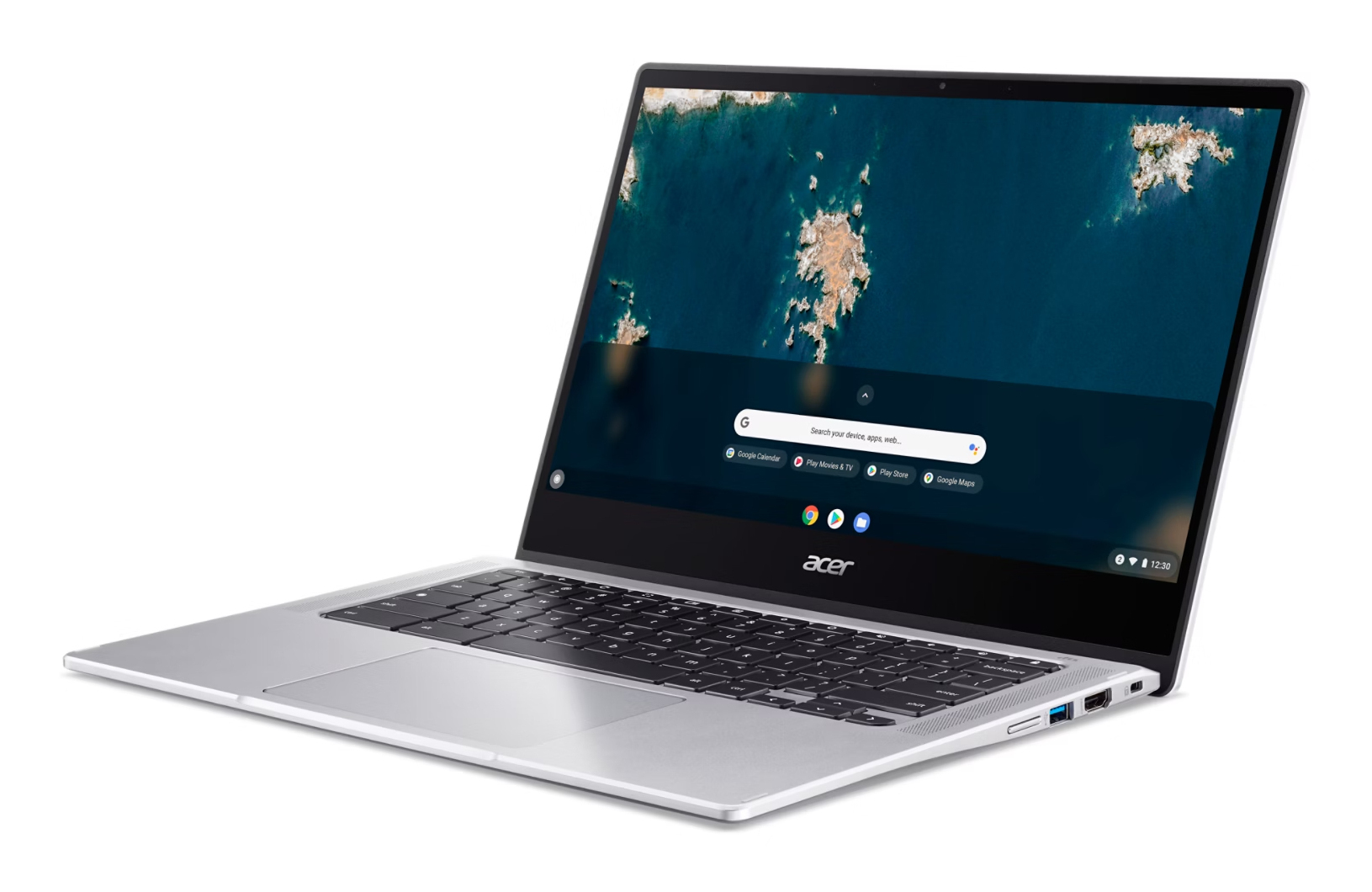 Acer Chromebook Spin 314 CP314-1HN-C07F Intel® Celeron® N5100 35,6 cm (14") Touchscreen Full HD 8 GB LPDDR4x-SDRAM 128 GB eMMC Wi-Fi 6 (802.11ax) ChromeOS Duits Zilver - Afbeelding 3