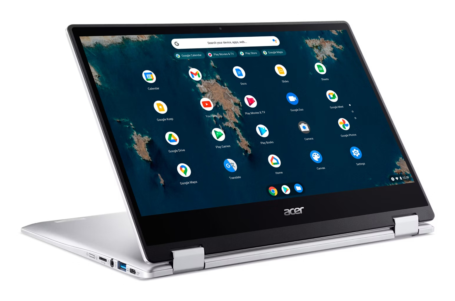 Acer Chromebook Spin 314 CP314-1HN-C07F Intel® Celeron® N5100 35,6 cm (14") Touchscreen Full HD 8 GB LPDDR4x-SDRAM 128 GB eMMC Wi-Fi 6 (802.11ax) ChromeOS Duits Zilver - Afbeelding 5