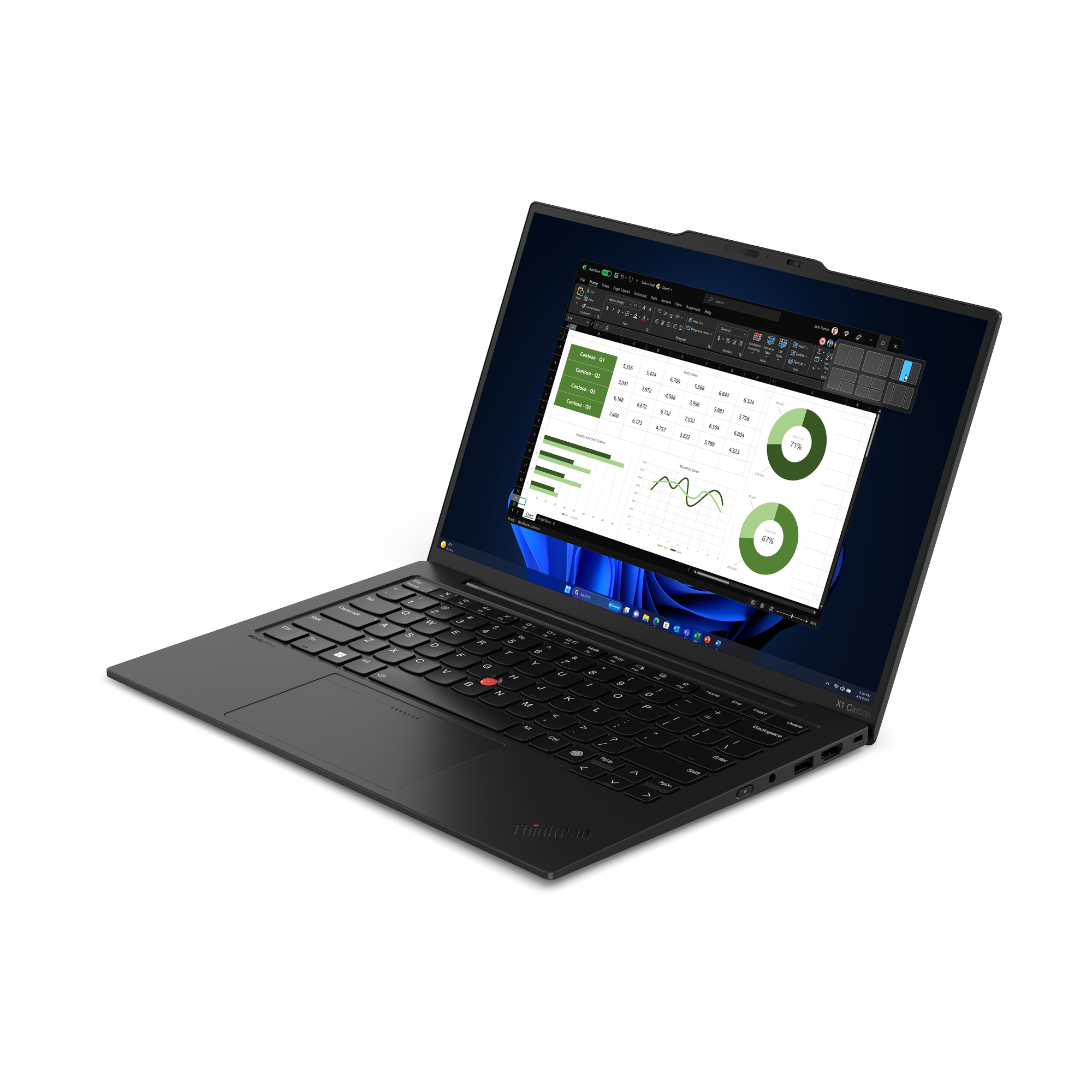 Lenovo ThinkPad X1 Carbon Gen 12 Intel Core Ultra 7 155U Laptop 35,6 cm (14") WUXGA 32 GB LPDDR5x-SDRAM 1 TB SSD Wi-Fi 6E (802.11ax) Windows 11 Pro Engels Zwart - Afbeelding 3