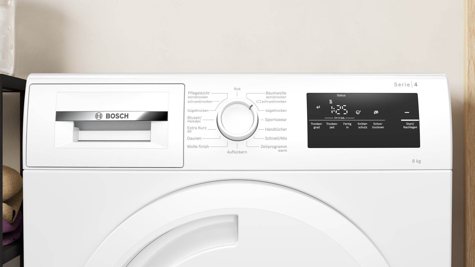 Bosch Serie 4 WTH83VV3 wasdroger Vrijstaand Voorbelading 8 kg A++ Wit - Afbeelding 2