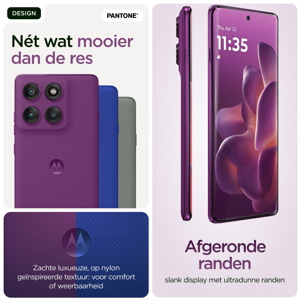 Motorola edge 60 pro 16,9 cm (6.67") Dual SIM Android 15 5G USB Type-C 12 GB 512 GB 6000 mAh Paars - Afbeelding 3