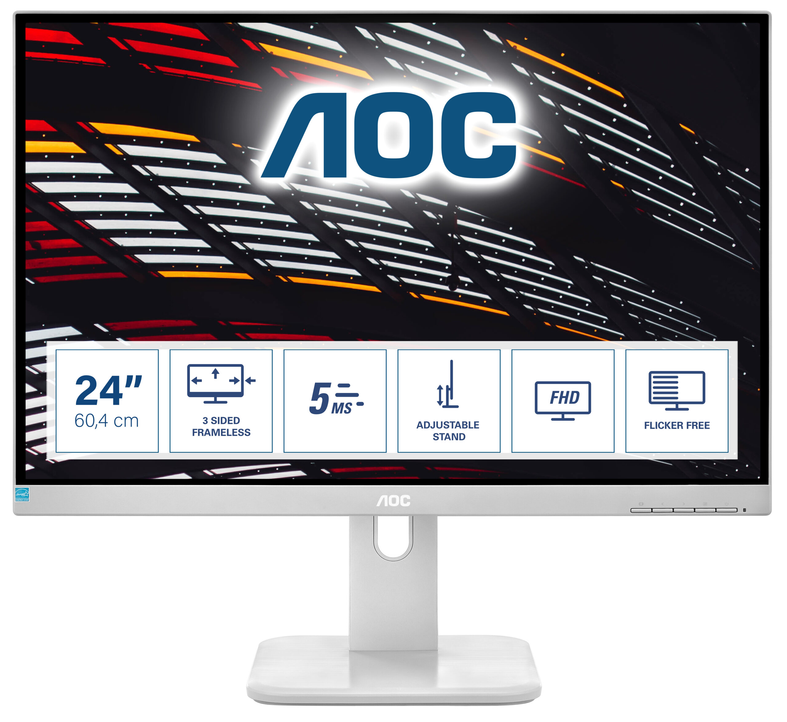 AOC P1 24P1/GR LED display 60,5 cm (23.8") 1920 x 1080 Pixels Full HD Grijs