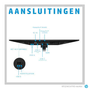 HP E24d G4 computer monitor 60,5 cm (23.8") 1920 x 1080 Pixels Full HD LED Zwart, Zilver