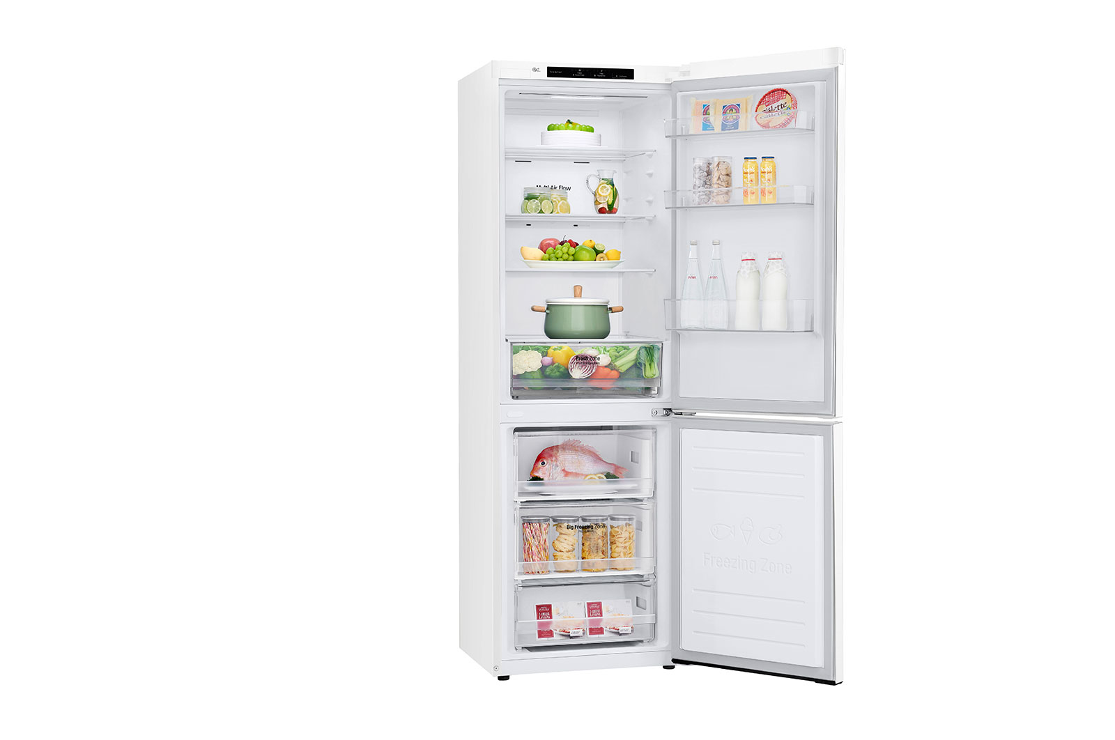 LG GBP31SWLZN koel-vriescombinatie Vrijstaand 342 l E Wit - Afbeelding 12