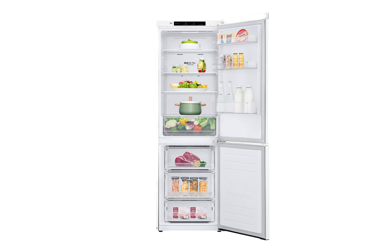 LG GBP31SWLZN koel-vriescombinatie Vrijstaand 342 l E Wit - Afbeelding 3