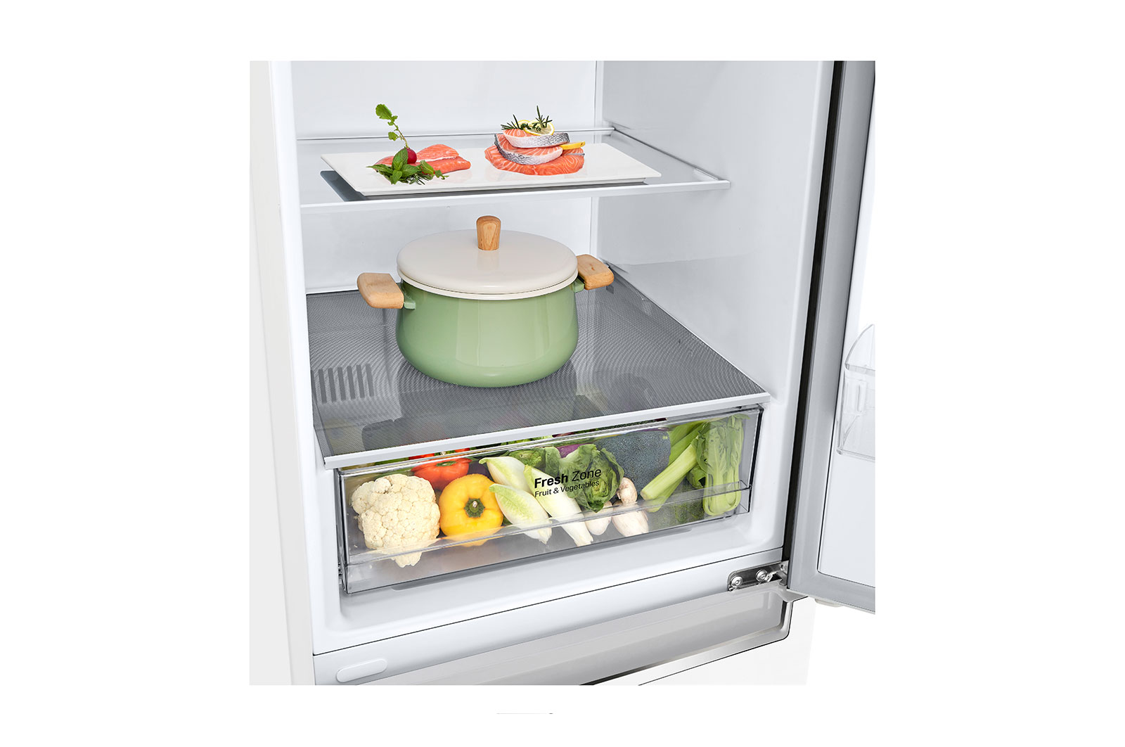 LG GBP31SWLZN koel-vriescombinatie Vrijstaand 342 l E Wit - Afbeelding 5