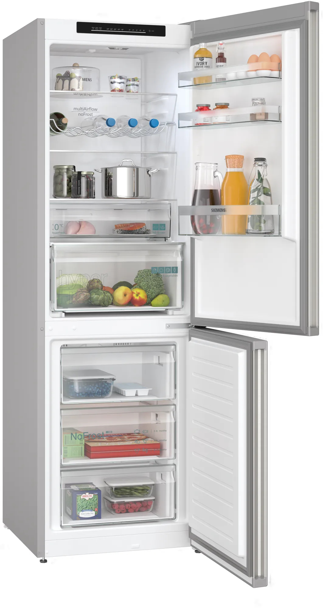 Siemens iQ300 KG36N2ICF koel-vriescombinatie Vrijstaand 321 l C Roestvrijstaal - Afbeelding 2