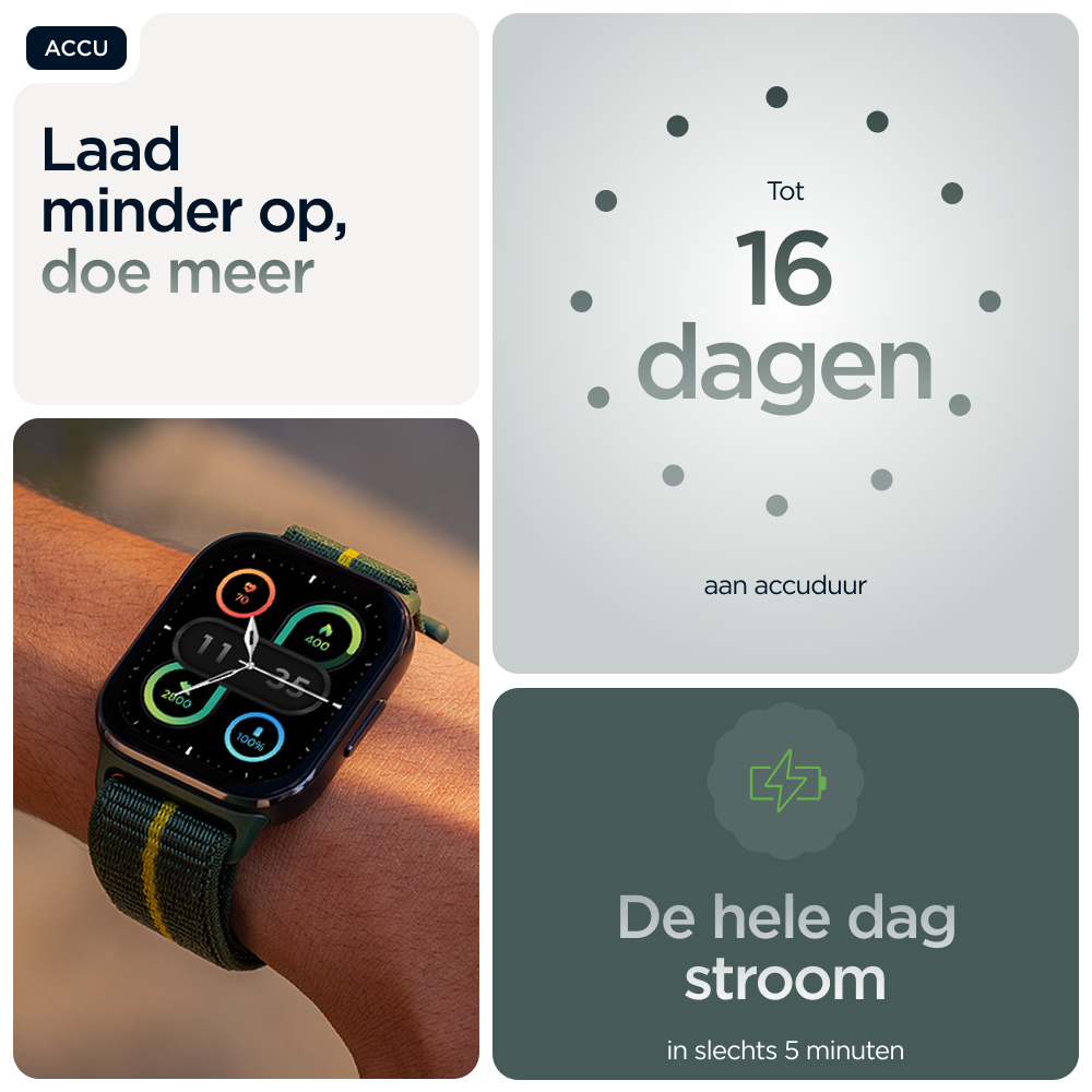 Motorola moto watch fit 4,83 cm (1.9") OLED 44.5 mm Digitaal Touchscreen Groen, Grijs GPS - Afbeelding 5
