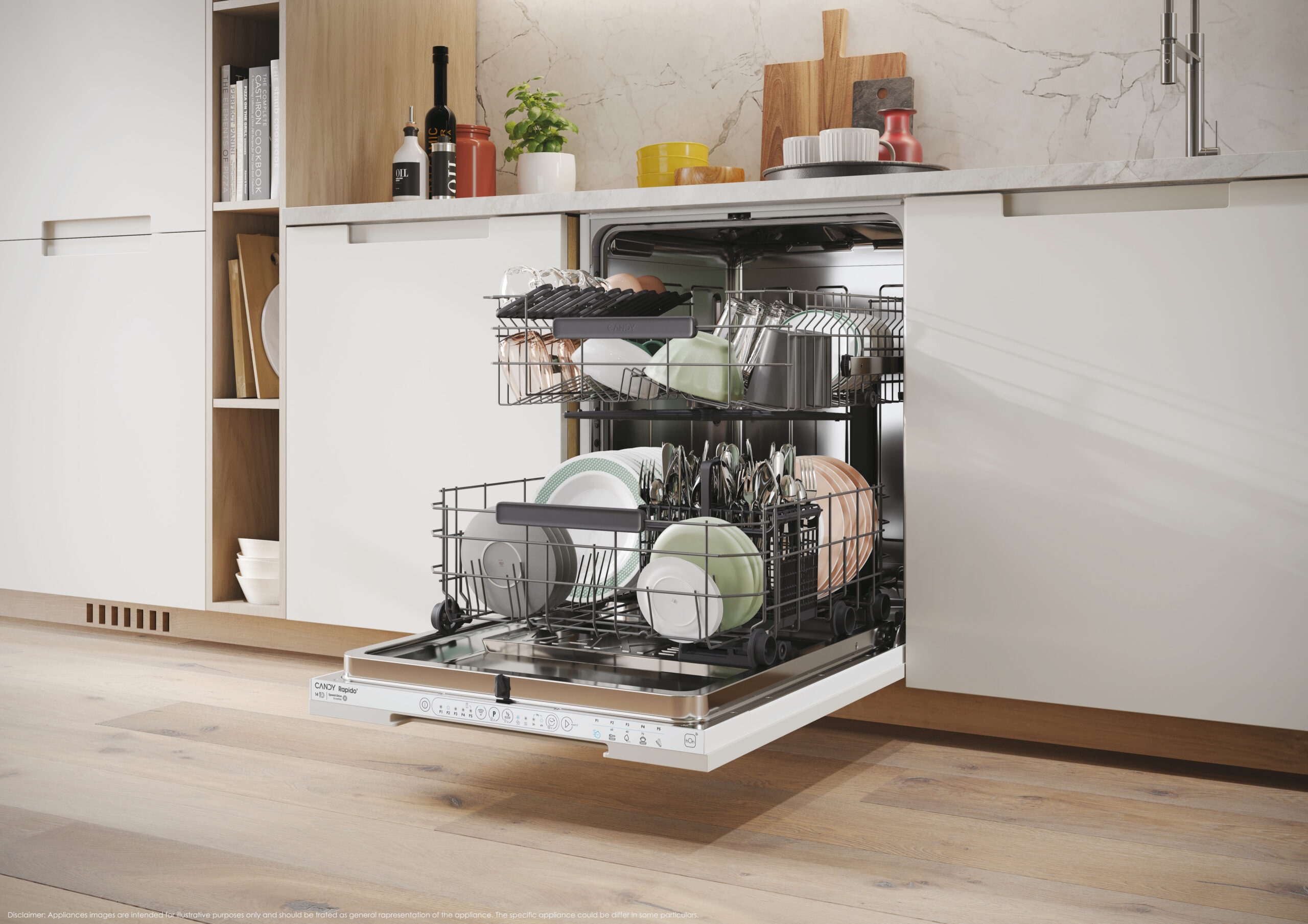 Candy RapidÓ CS 4E7L0W Volledig ingebouwd 14 couverts E - Afbeelding 15