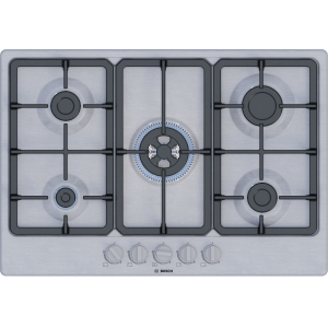 Bosch Serie 4 PGQ7B5K90 kookplaat Roestvrijstaal Ingebouwd 75 cm Gaskookplaat 5 zone(s)