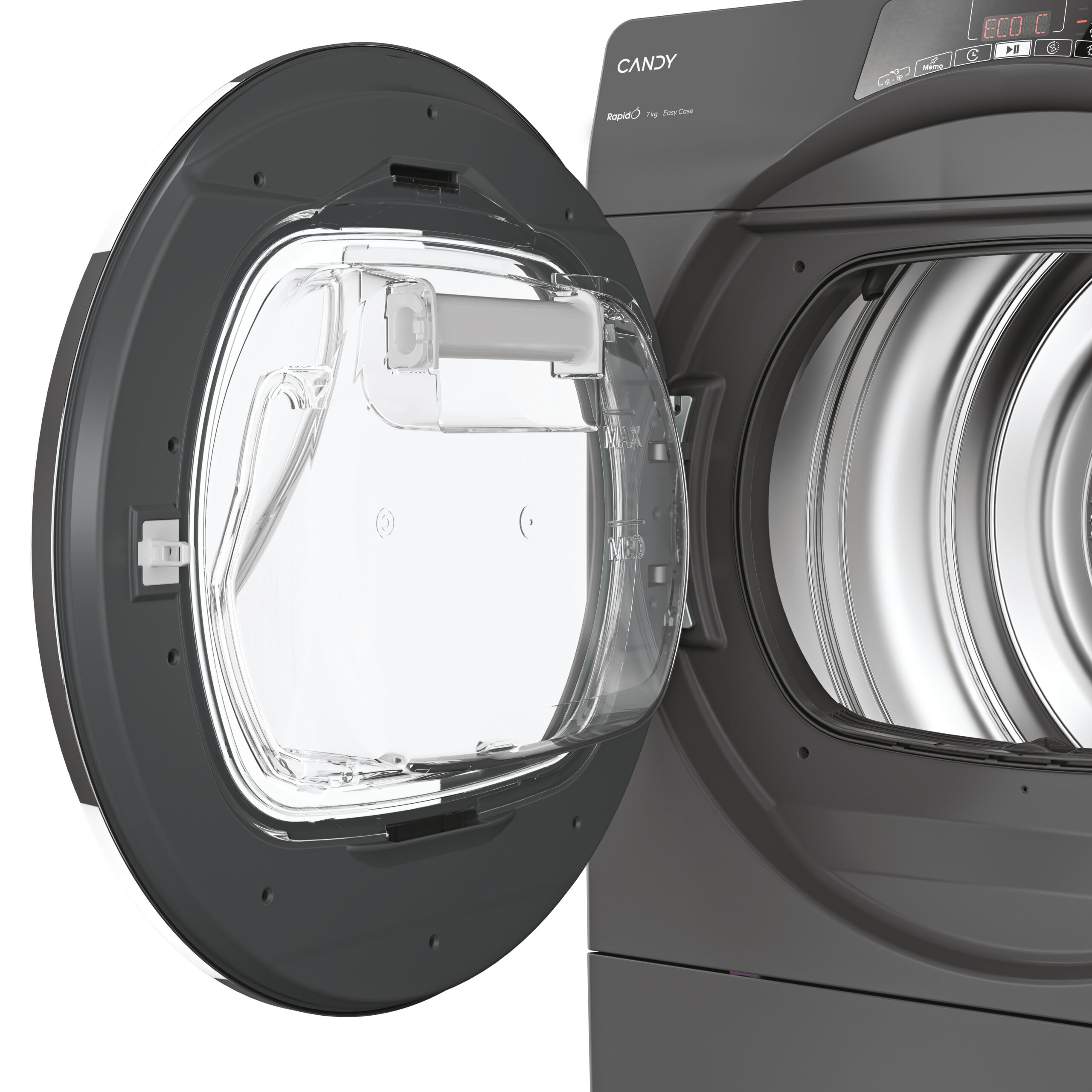 Candy RapidÓ RO4 H7A2TCERX-S wasdroger Vrijstaand Voorbelading 7 kg A++ Antraciet - Afbeelding 6