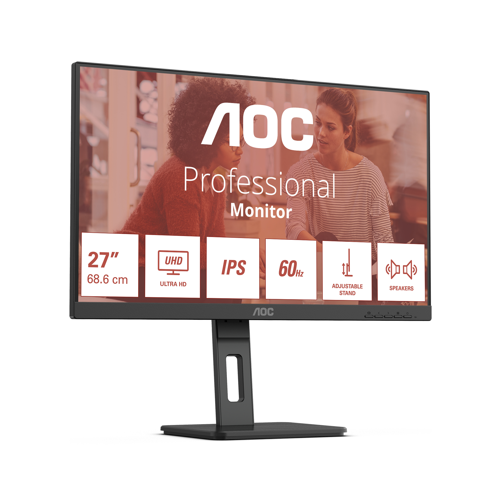 AOC E3 U27E3UF computer monitor 68,6 cm (27") 3840 x 2160 Pixels 4K Ultra HD LED Zwart - Afbeelding 2