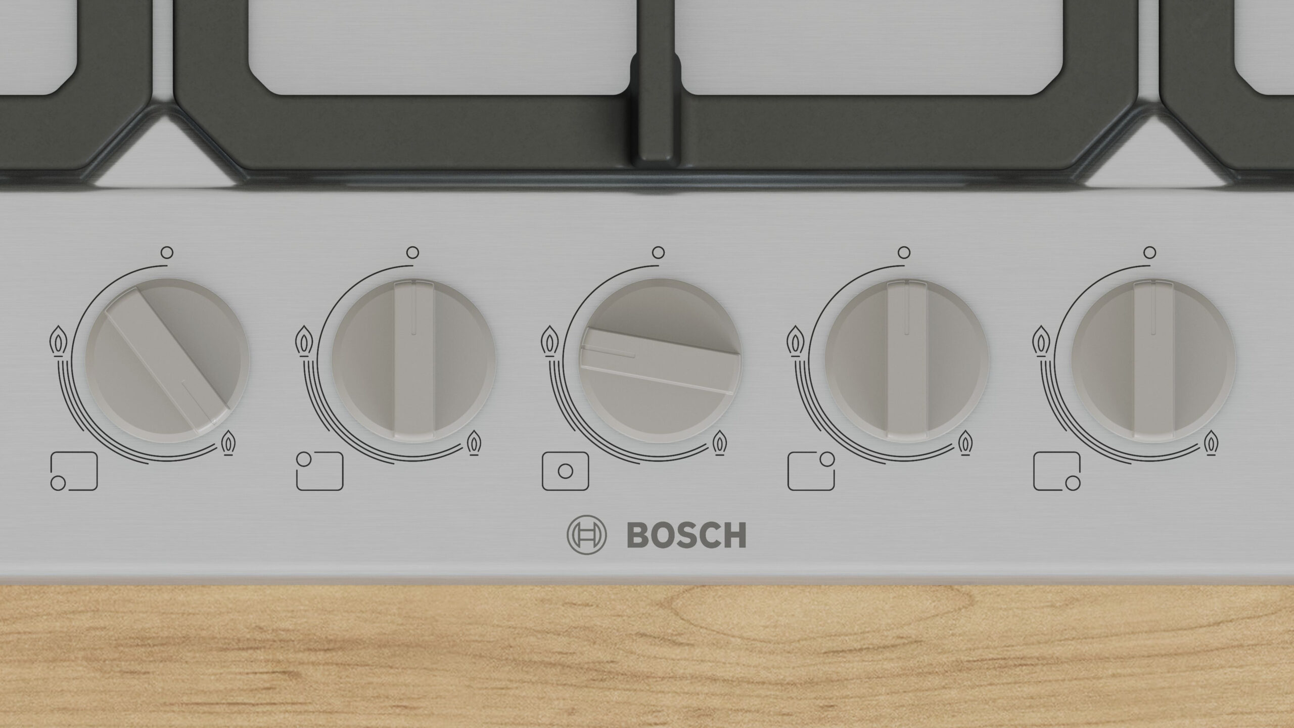 Bosch Serie 4 PGQ7B5K90 kookplaat Roestvrijstaal Ingebouwd 75 cm Gaskookplaat 5 zone(s) - Afbeelding 2