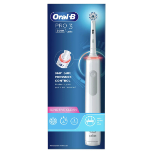 Oral-B Pro Sensitive Clean Pro 3 Volwassene Roterende-oscillerende tandenborstel Wit