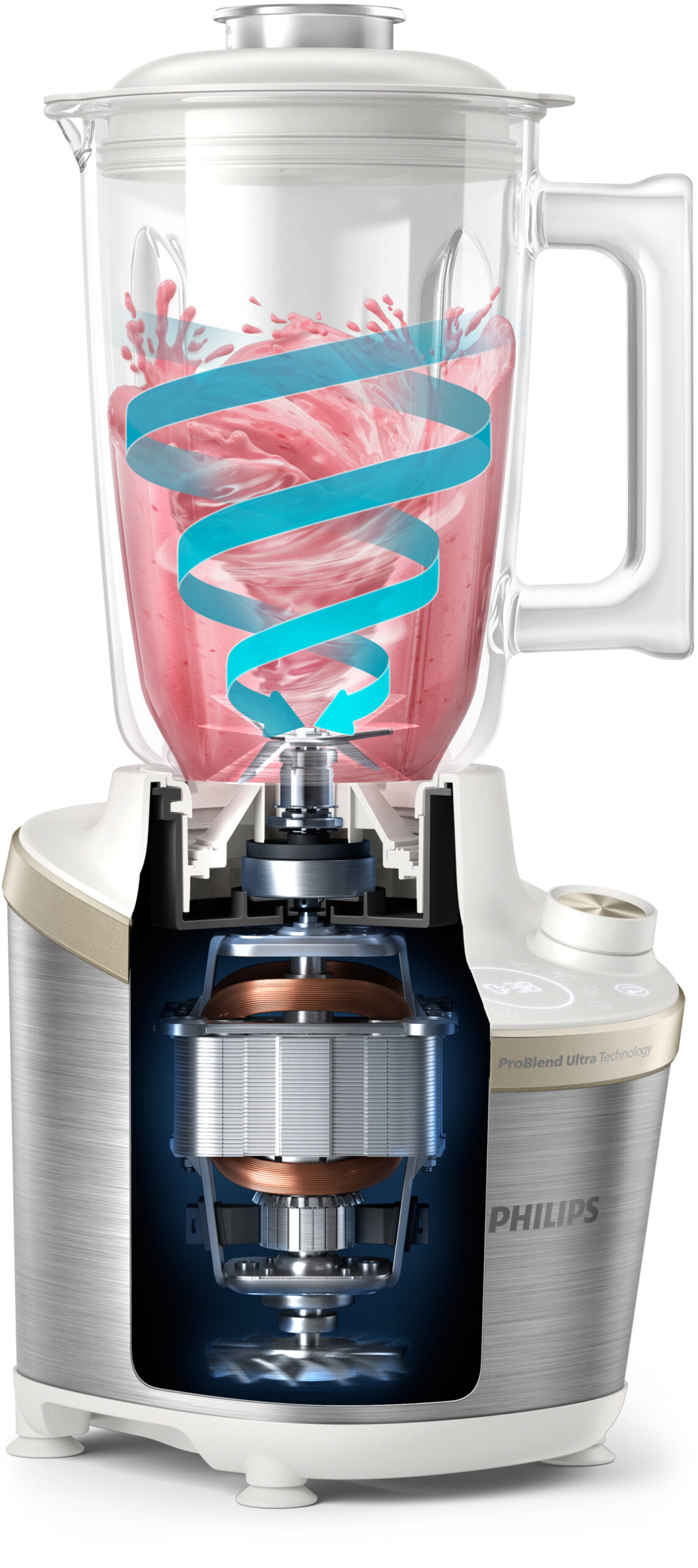 Philips 7000 series HR3760/01 blender 2 l Blender voor op aanrecht 1500 W Roestvrijstaal, Wit - Afbeelding 9