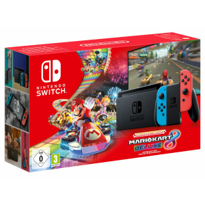 Nintendo Switch + Mario Kart 8 Deluxe draagbare game console 15,8 cm (6.2") 32 GB Touchscreen Wifi Zwart, Blauw, Rood