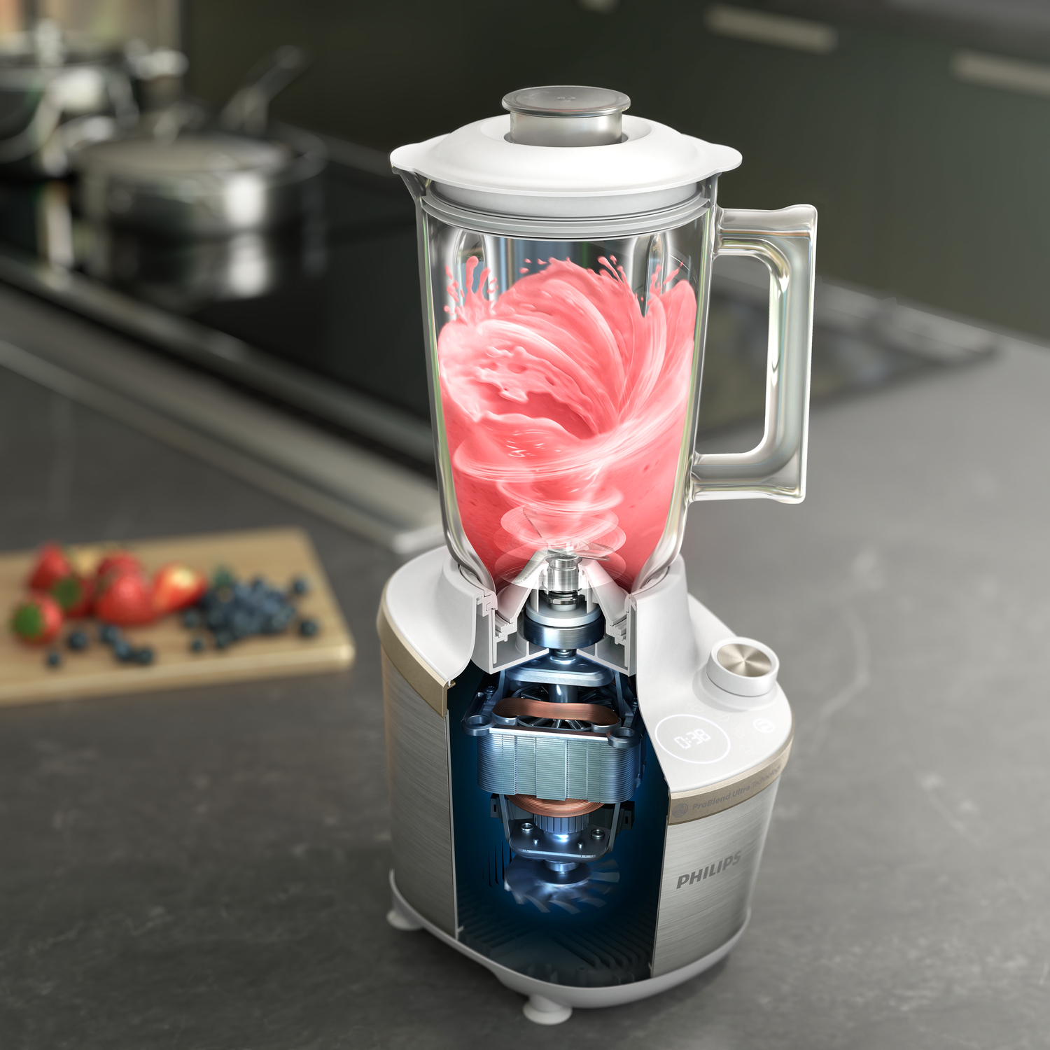 Philips 7000 series HR3760/01 blender 2 l Blender voor op aanrecht 1500 W Roestvrijstaal, Wit - Afbeelding 13