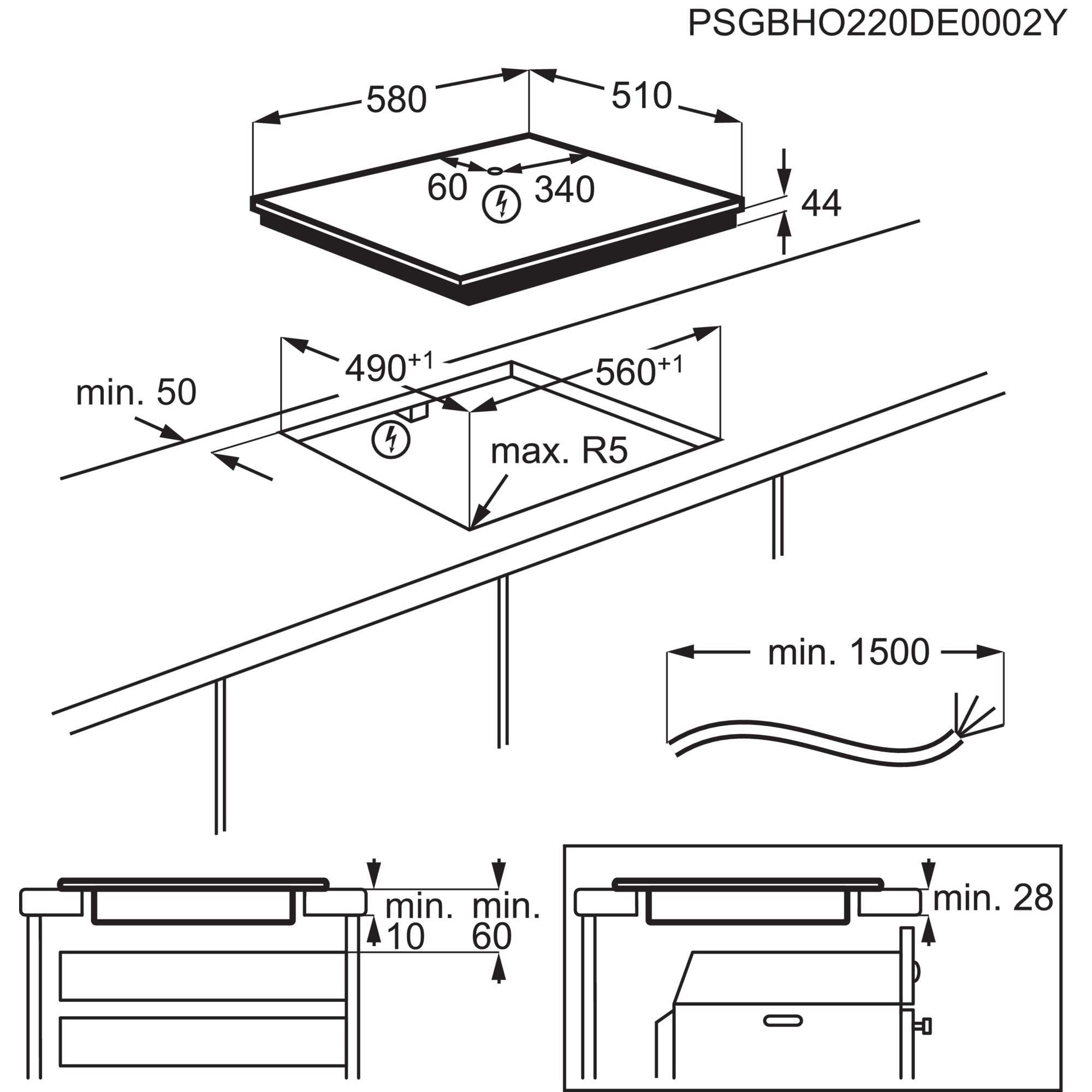 Electrolux Serie 700 EIS62453IZ Zwart Ingebouwd 60 cm Inductiekookplaat zones 4 zone(s) - Afbeelding 10
