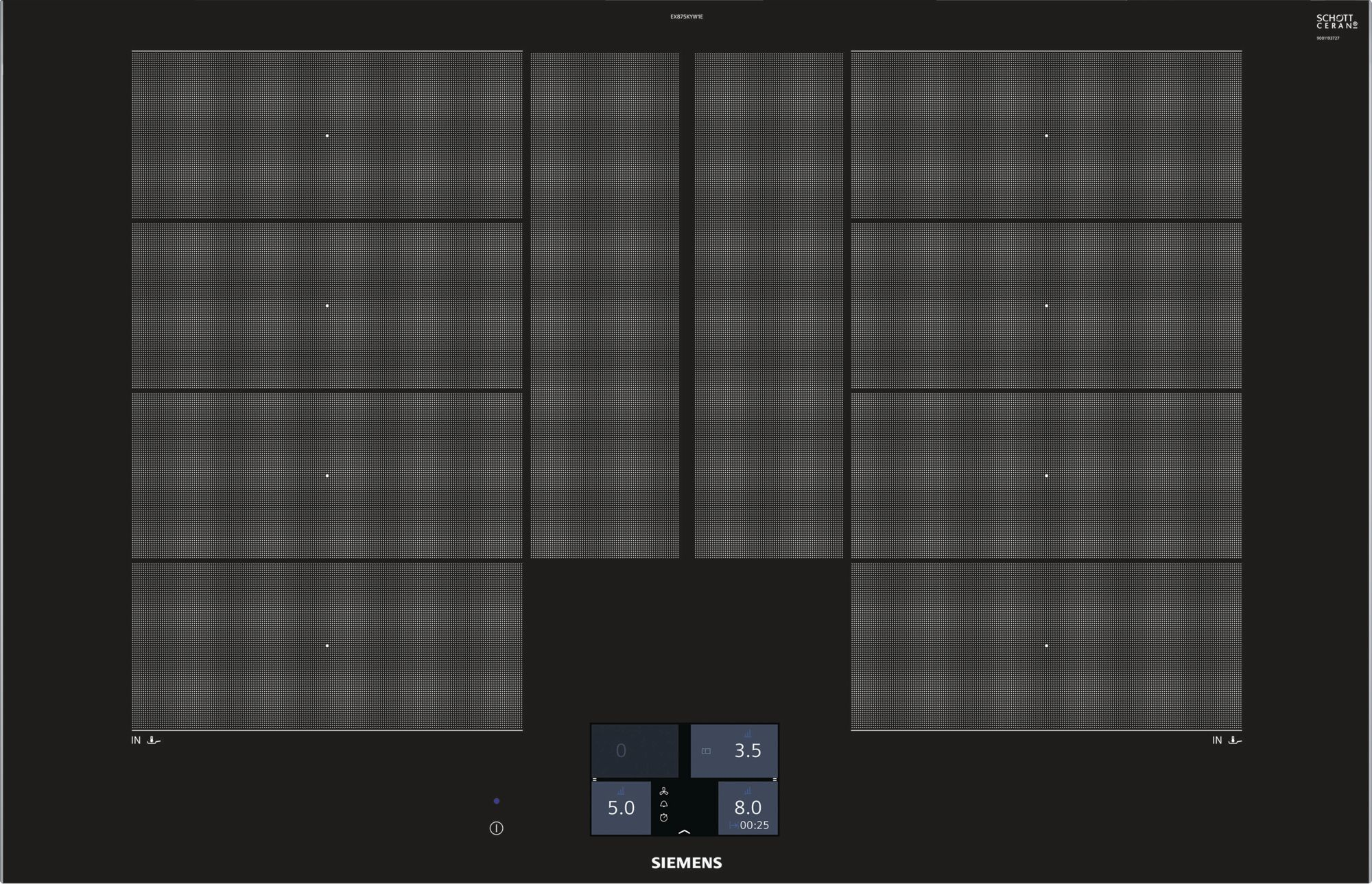 Siemens EX875KYW1E kookplaat Zwart Ingebouwd Inductiekookplaat zones 4 zone(s)