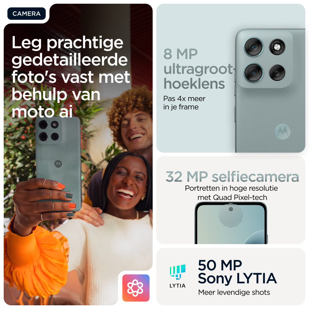 Motorola moto g56 5G 17,1 cm (6.72") Hybride Dual SIM Android 15 USB Type-C 8 GB 256 GB 5200 mAh Grijs - Afbeelding 3