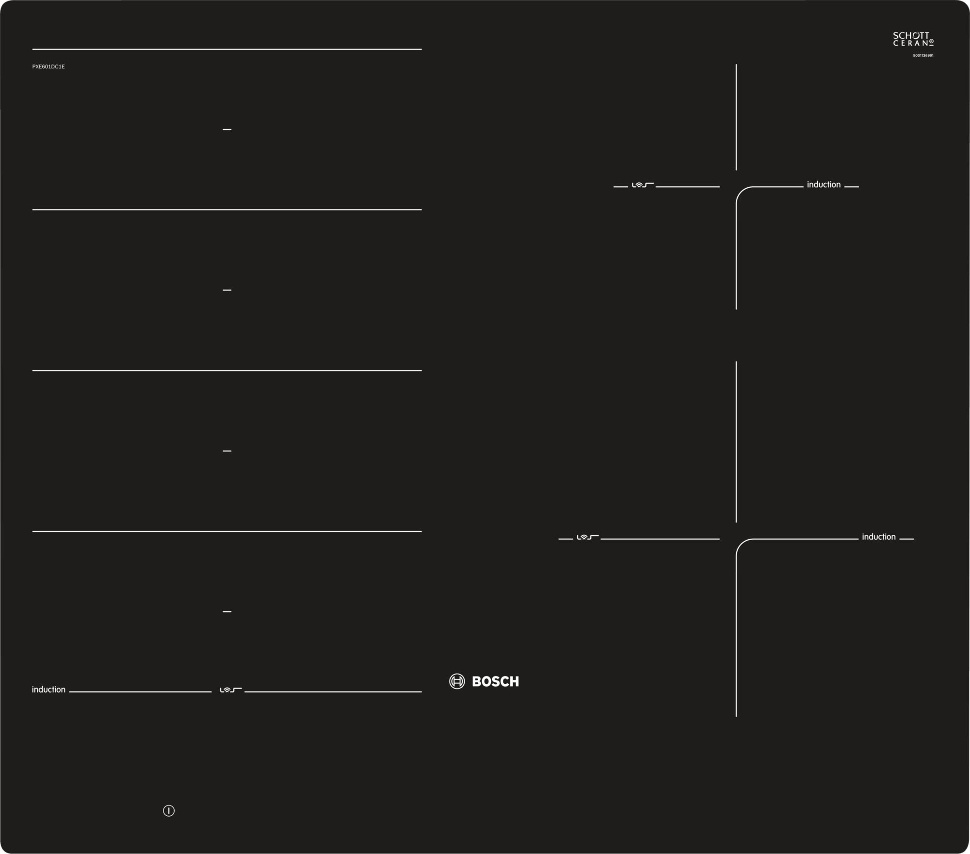 Bosch Serie 8 PXE601DC1E kookplaat Zwart Ingebouwd Inductiekookplaat zones 4 zone(s) - Afbeelding 5