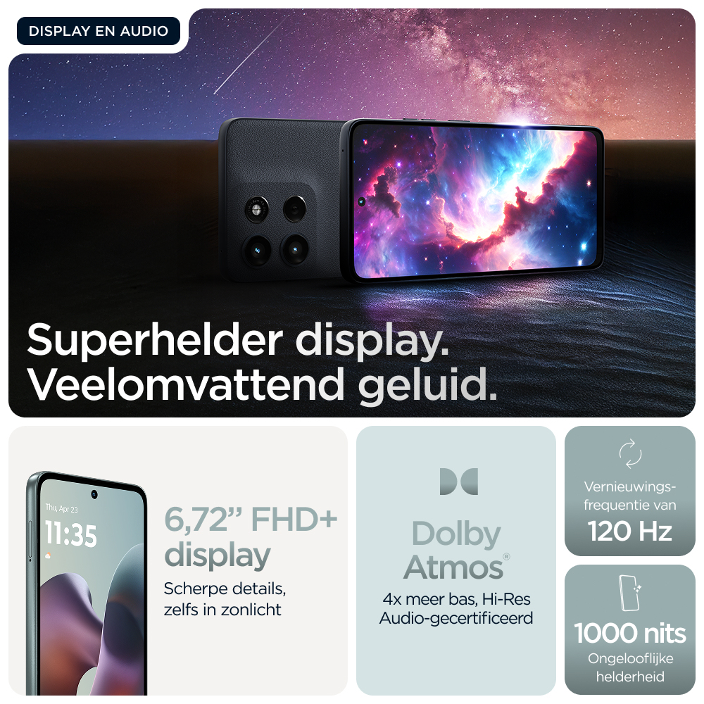 Motorola moto g56 5G 17,1 cm (6.72") Hybride Dual SIM Android 15 USB Type-C 8 GB 256 GB 5200 mAh Grijs - Afbeelding 2