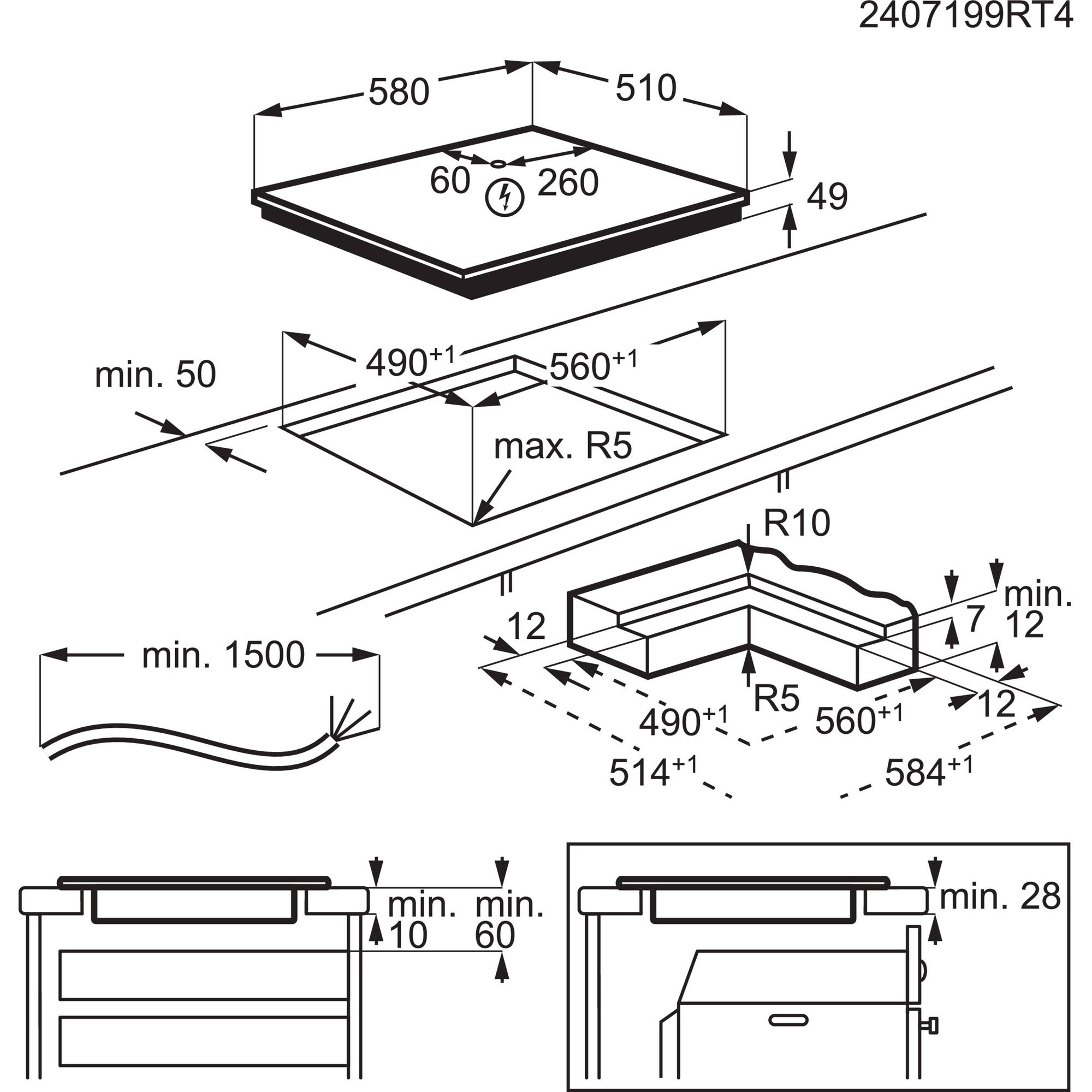 Electrolux Serie 700 EIS62453IZ Zwart Ingebouwd 60 cm Inductiekookplaat zones 4 zone(s) - Afbeelding 8